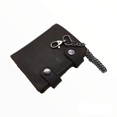 Elon men's biker wallet with chain leather RFID wallet women