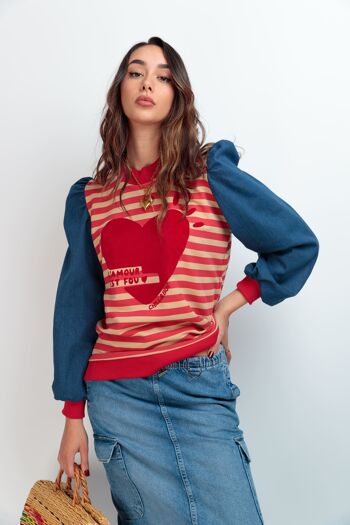 Sweat Femme Combi Coeur 4