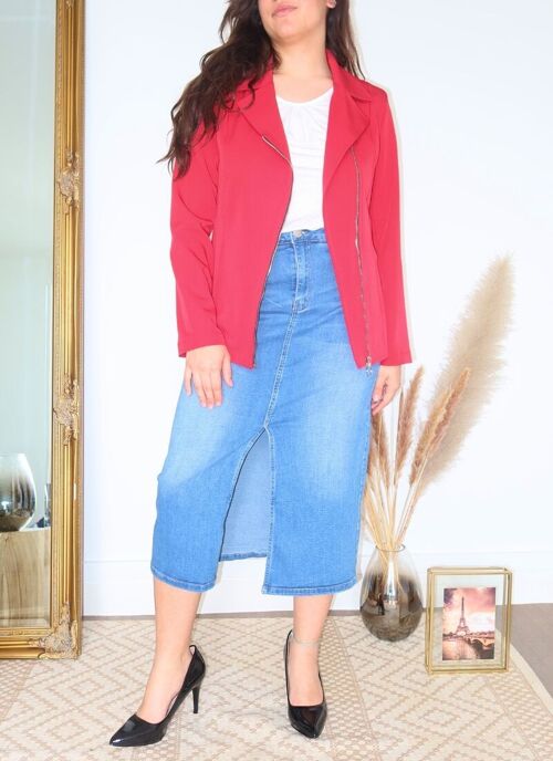 VESTE ROUGE PERFECTO PRINTEMPS - YZORA ROUGE