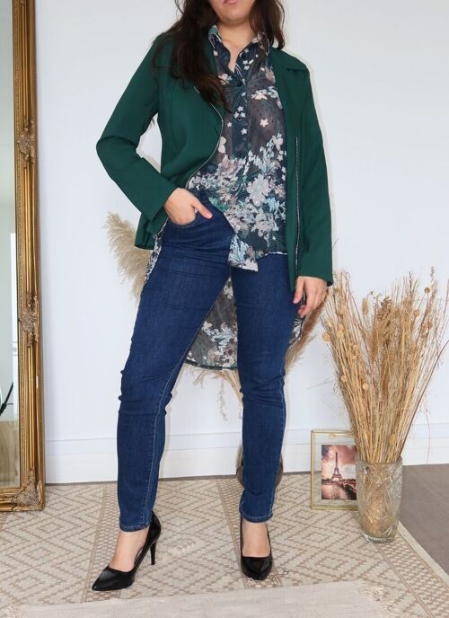 VESTE VERTE PERFECTO PRINTEMPS - YZORA VERT