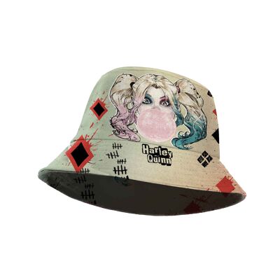 DC Comics Harley Quinn Mad Love-Gorro Infantil Bucket, Beige