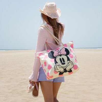 Disney Minnie Mouse Dots-Bolsa de Playa Soleil, Rosa