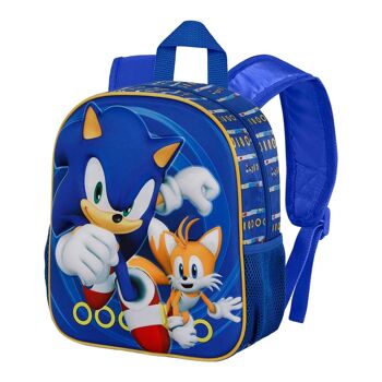 Sonic The Hedgehog - SEGA Tails-Small Sac à dos 3D, Bleu 1