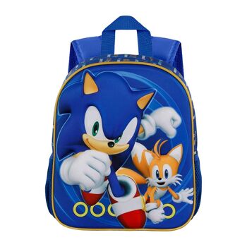 Sonic The Hedgehog - SEGA Tails-Small Sac à dos 3D, Bleu 2