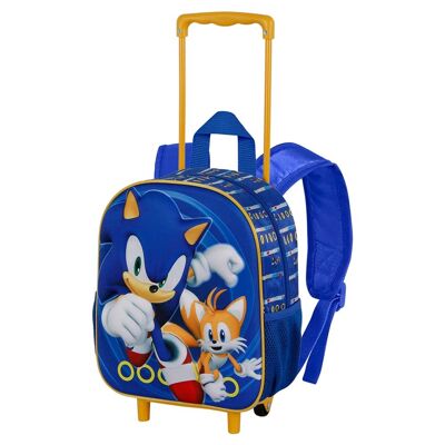Sonic The Hedgehog – SEGA Tails-3D Rucksack mit kleinen Rädern, Blau