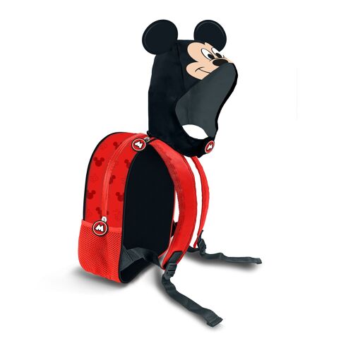 Disney Mickey Mouse Clever-Mochila con Capucha Hood, Negro