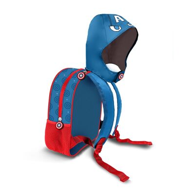 Marvel Capitán América GuriHiru-Mochila con Capucha Hood, Azul