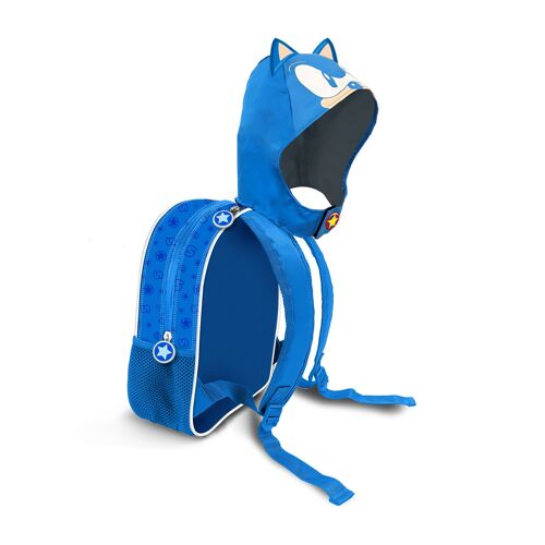 Sonic The Hedgehog - SEGA Classic-Mochila con Capucha Hood, Azul