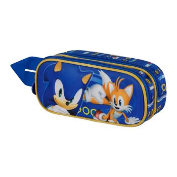 Sonic The Hedgehog - Étui de transport SEGA Tails-Double 3D, bleu 1