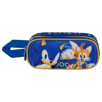 Sonic The Hedgehog - Étui de transport SEGA Tails-Double 3D, bleu 2