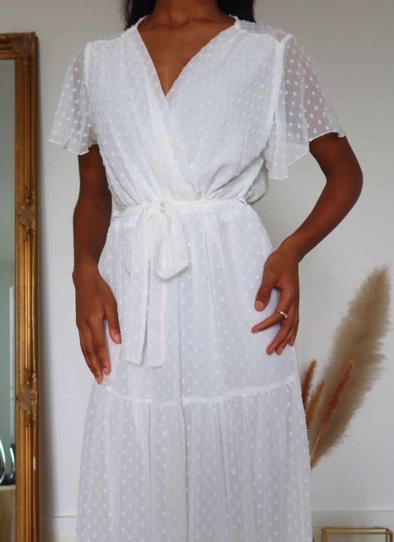 ABITO LUNGO IN VOILE BIANCO - QYSEL WHITE