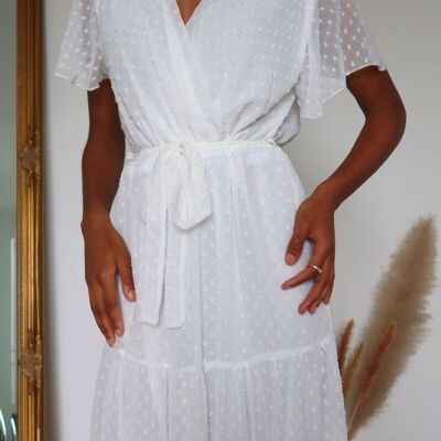 LONG WHITE VOILE DRESS - QYSEL WHITE