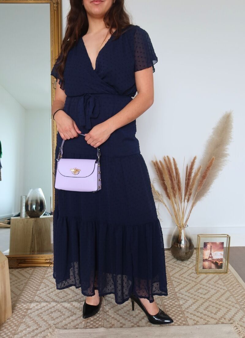 ABITO LUNGO IN VOILE BLU MARINO - QYSEL MARINE