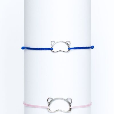 bracelet Capsule Poda ajouré argent PM (cordon bleu)