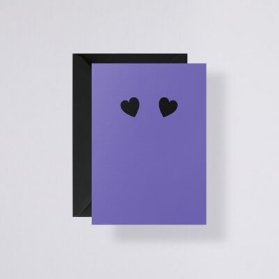 Carte de vœux Give Me Your Heart - avec enveloppe noire | Papier premium 300 g | Vierge | 2.Enveloppe grise à grille de points de 5 mm |