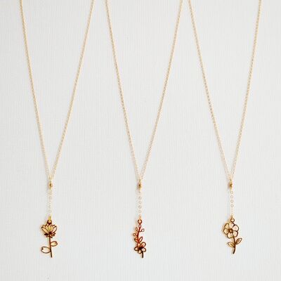 Series 3 Necklaces COL-6 Gold flower pendant