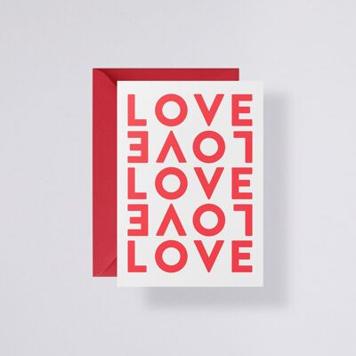 Carte de vœux Amour - avec enveloppe rouge | Papier premium 300 g | Vierge | 2.Enveloppe grise à grille de points de 5 mm |