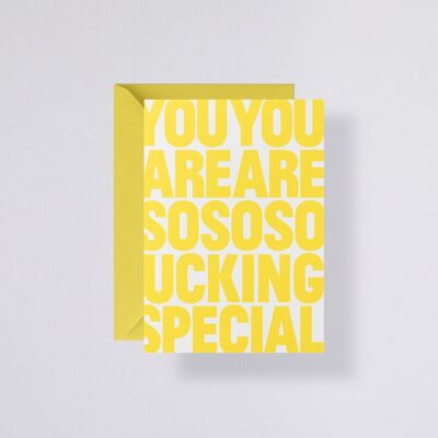 Grußkarte You Are So Special - mit gelbem Umschlag |300 g Premium-Papier | Blanko | 2.5 mm Punktraster Grau |Briefumschlag