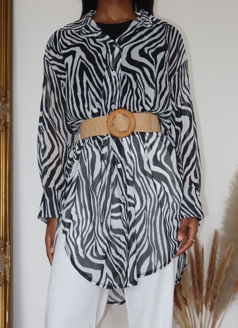 CAMICIA NERA OVERSIZE STAMPATA - SOLIPI NERO