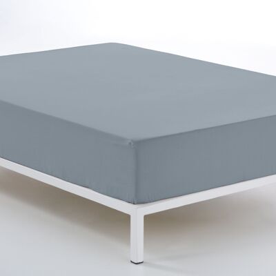 Lenzuolo con angoli regolabile color acciaio - letto 135/140 (altezza 30 cm) - 100% cotone - 144 fili. Peso: 115