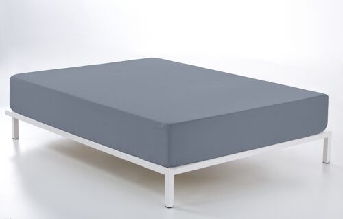Bajera ajustable color acero - Cama de 90 (alto 30 cm) - 100% algodón - 200 hilos. Gramage: 125
