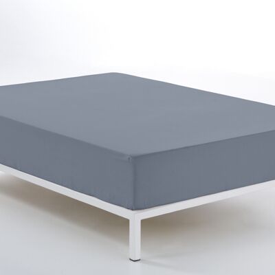 Bajera ajustable color acero - Cama de 90 (alto 30 cm) - 100% algodón - 200 hilos. Gramage: 125