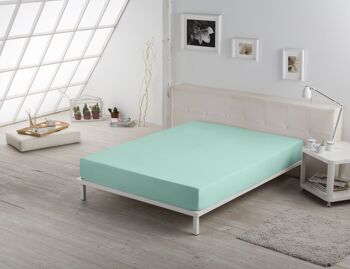 Drap-housse réglable Aqua - Lit 105 (hauteur 28 cm) - 50% coton / 50% polyester - 144 fils. Poids : 115 3