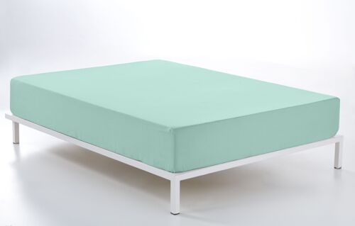 Bajera ajustable color aqua - Cama de 135/140 (alto 28 cm) - 50% algodón / 50% poliéster - 144 hilos. Gramage: 115