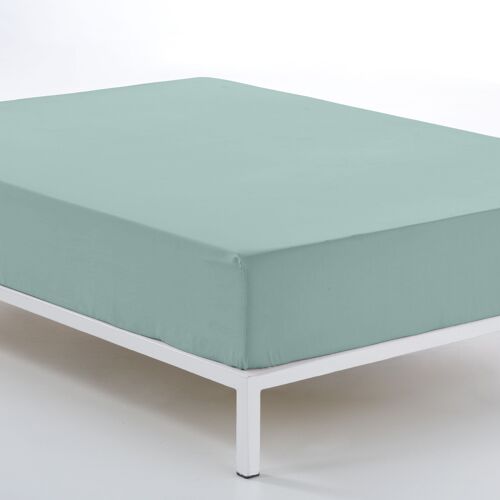 Bajera ajustable color aqua - Cama de 150 (alto 30 cm) - 100% algodón - 144 hilos. Gramage: 115