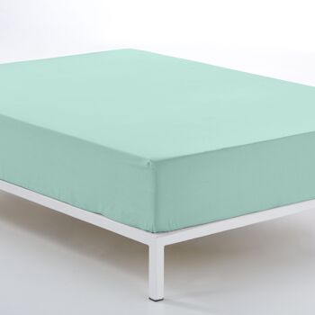 Drap-housse réglable Aqua - Lit 90 (hauteur 28 cm) - 50% coton / 50% polyester - 144 fils. Poids : 115 2