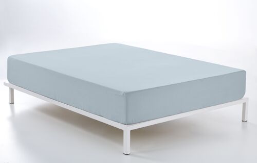 Bajera ajustable color azul celeste - Cama de 135/140 (alto 28 cm) - 50% algodón / 50% poliéster - 144 hilos. Gramage: 115