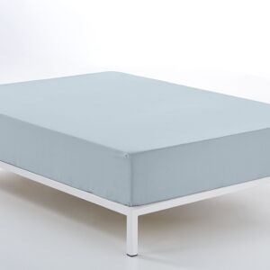 Drap-housse réglable bleu clair - Lit 180 (hauteur 28 cm) - 50% coton / 50% polyester - 144 fils. Poids : 115