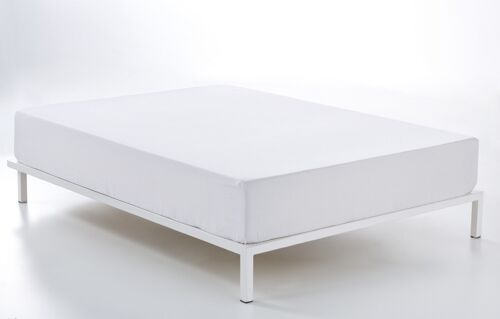 Bajera ajustable color blanco - Cama de 105 (alto 35 cm) - 100% algodón - 200 hilos. Gramage: 125