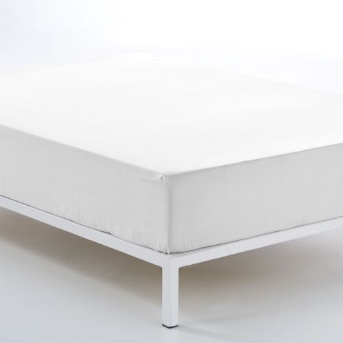 Bajera ajustable color blanco - Cama de 90 (alto 30 cm) - 100% algodón - 144 hilos. Gramage: 115