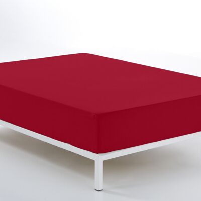 Lenzuolo con angoli regolabile bordeaux - letto 105 (altezza 28 cm) - 50% cotone / 50% poliestere - 144 fili. Peso: 115