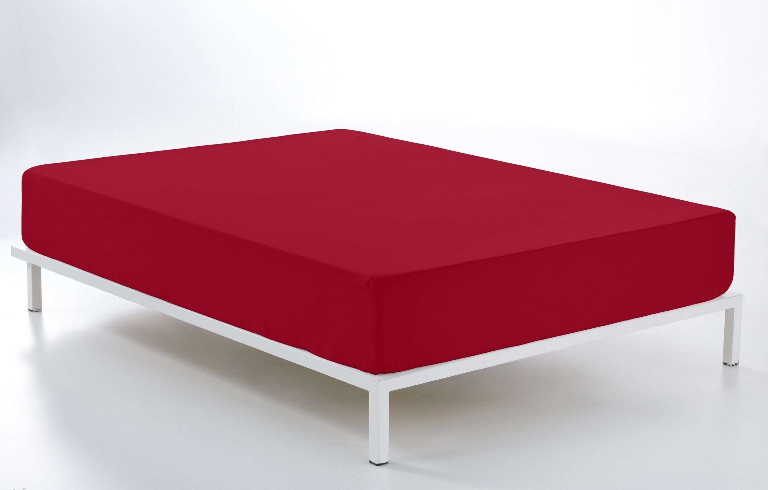 Lenzuolo con angoli regolabile bordeaux - letto 90 (altezza 28 cm) - 50% cotone / 50% poliestere - 144 fili. Peso: 115