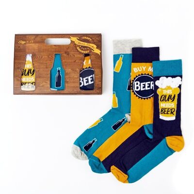 Coffret cadeau chaussettes à bière pour hommes