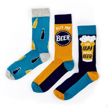 Coffret cadeau chaussettes à bière pour hommes 3