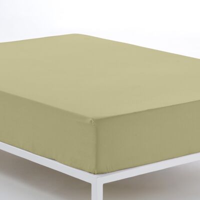 Lenzuolo con angoli regolabile cammello - letto 180 (altezza 28 cm) - 100% cotone - 144 fili. Peso: 115