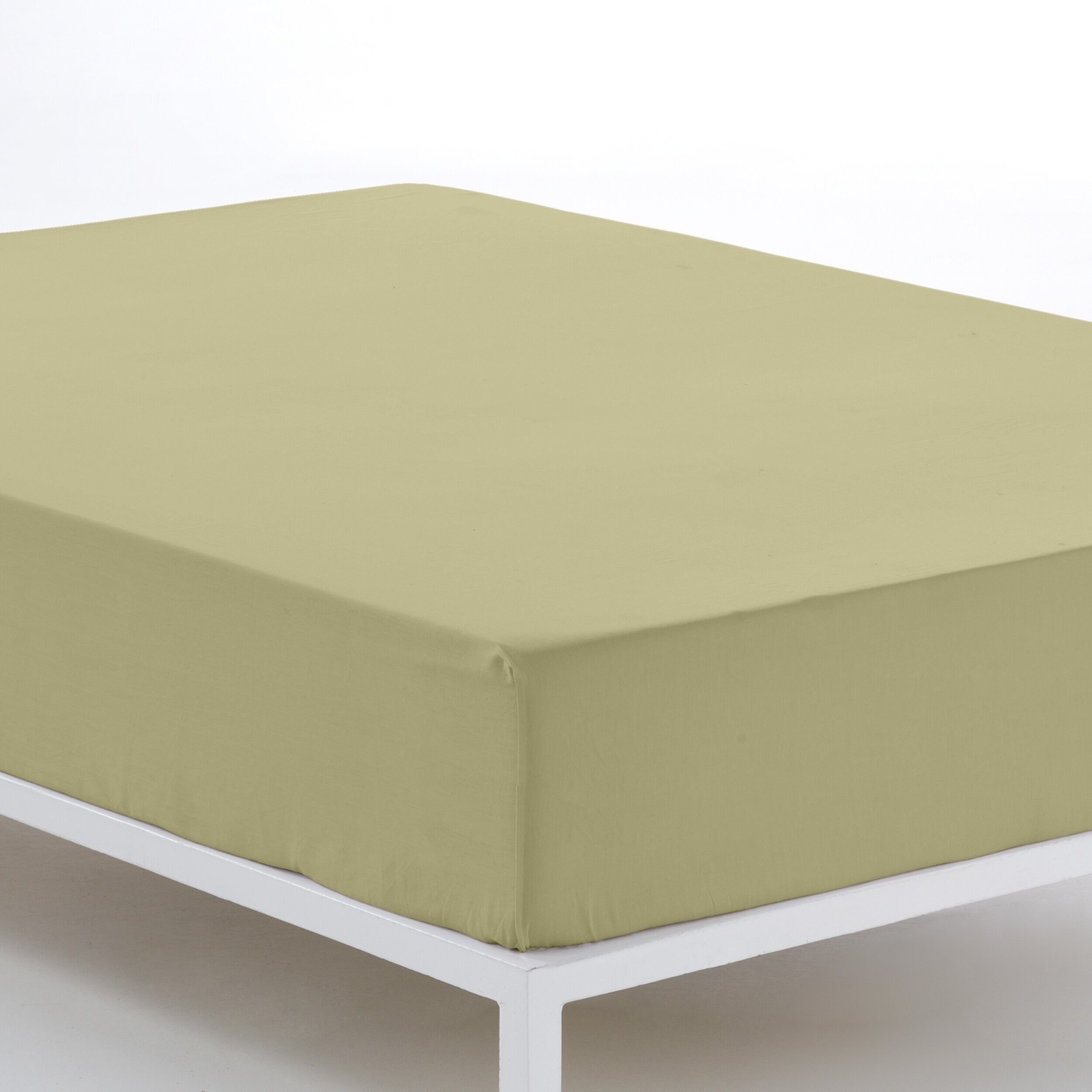 Lenzuolo con angoli regolabile cammello - letto 90 (altezza 28 cm) - 100% cotone - 144 fili. Peso: 115