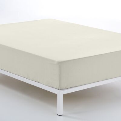 Cremefarbenes, verstellbares Spannbettlaken – Bett 105 (Höhe 30 cm) – 100 % Baumwolle – 144 Fäden. Gewicht: 115