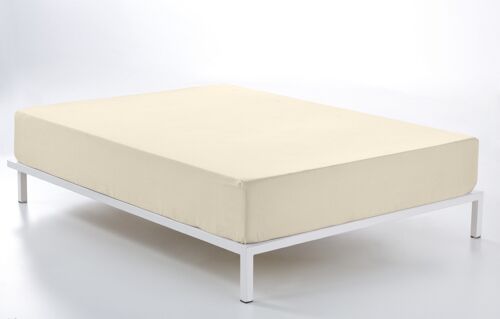 Bajera ajustable color crema - Cama de 135/140 (alto 28 cm) - 50% algodón / 50% poliéster - 144 hilos. Gramage: 115