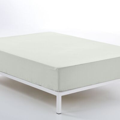 Lenzuolo con angoli regolabile bianco sporco - letto 150 (altezza 30 cm) - 100% cotone - 200 fili. Peso: 125