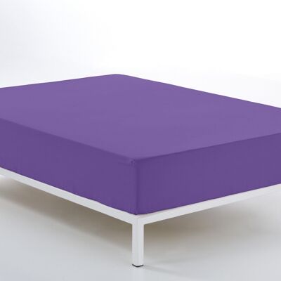 Bajera ajustable color lila - Cama de 160 (alto 28 cm) - 50% algodón / 50% poliéster - 144 hilos. Gramage: 115