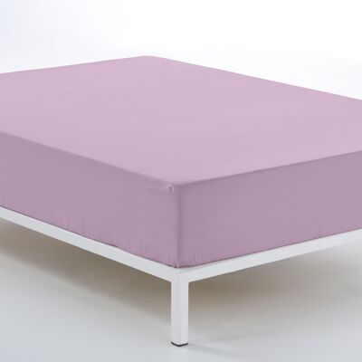 Lenzuolo con angoli regolabile color malva - letto 105 (altezza 30 cm) - 100% cotone - 144 fili. Peso: 115