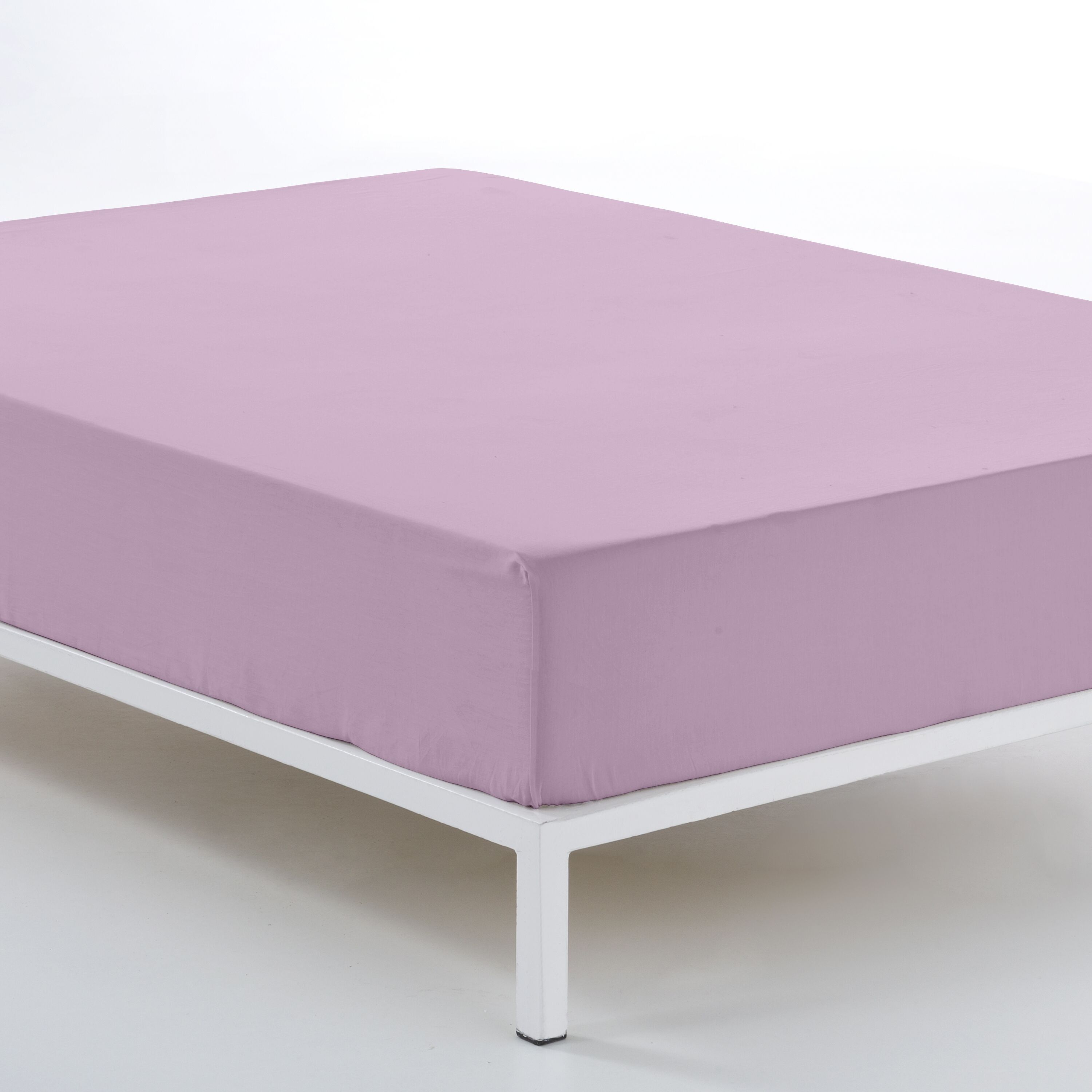 Lenzuolo con angoli regolabile color malva - letto 160 (altezza 30 cm) - 100% cotone - 144 fili. Peso: 115
