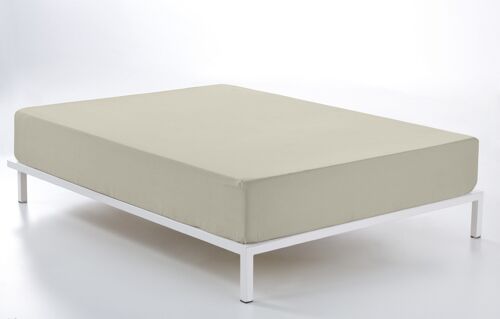 Bajera ajustable color piedra - Cama de 135/140 (alto 28 cm) - 50% algodón / 50% poliéster - 144 hilos. Gramage: 115