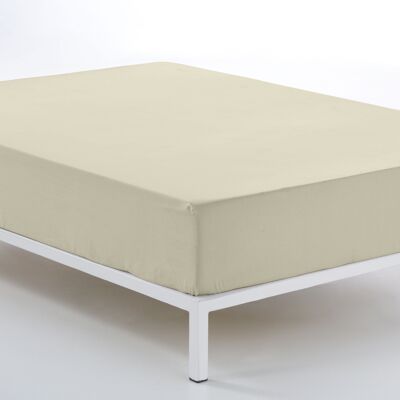 Lenzuolo con angoli regolabile color pietra - letto 135/140 (altezza 30 cm) - 100% cotone - 144 fili. Peso: 115