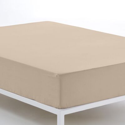 Lenzuolo con angoli regolabile color pietra - letto 90 (altezza 35 cm) - 100% cotone - 200 fili. Peso: 125