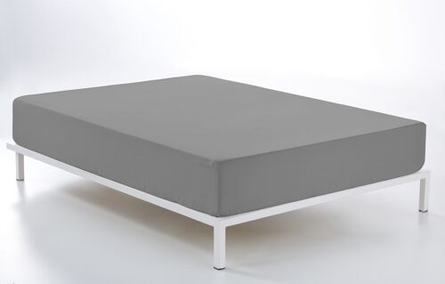 Bajera ajustable color plomo - Cama de 105 (alto 28 cm) - 50% algodón / 50% poliéster - 144 hilos. Gramage: 115